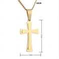 thumbnail image 3 of Vintage 14K Yellow Gold Cross Pendant Necklace Punk Fashion Biker Men's Chain Necklace Jewelry Gift, 3 of 6