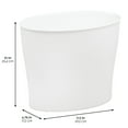 thumbnail image 2 of iDesign Nuvo Bathroom Trash Can, 3.4 Gallon, Plastic Oval Open Top Garbage Bin, Made in USA, 2 Pack, White, 2 of 5