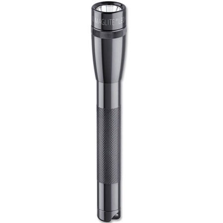SP2P09H Mini PRO LED Flashlight with 2 AA Alkaline Batteries and Belt Holster, 272 Lumens, Gray