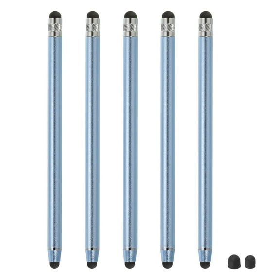 5pcs Stylus Pens for Touch Screens with 2 Extra Tips Capacitive Stylus Universal Tablet Pen, Blue