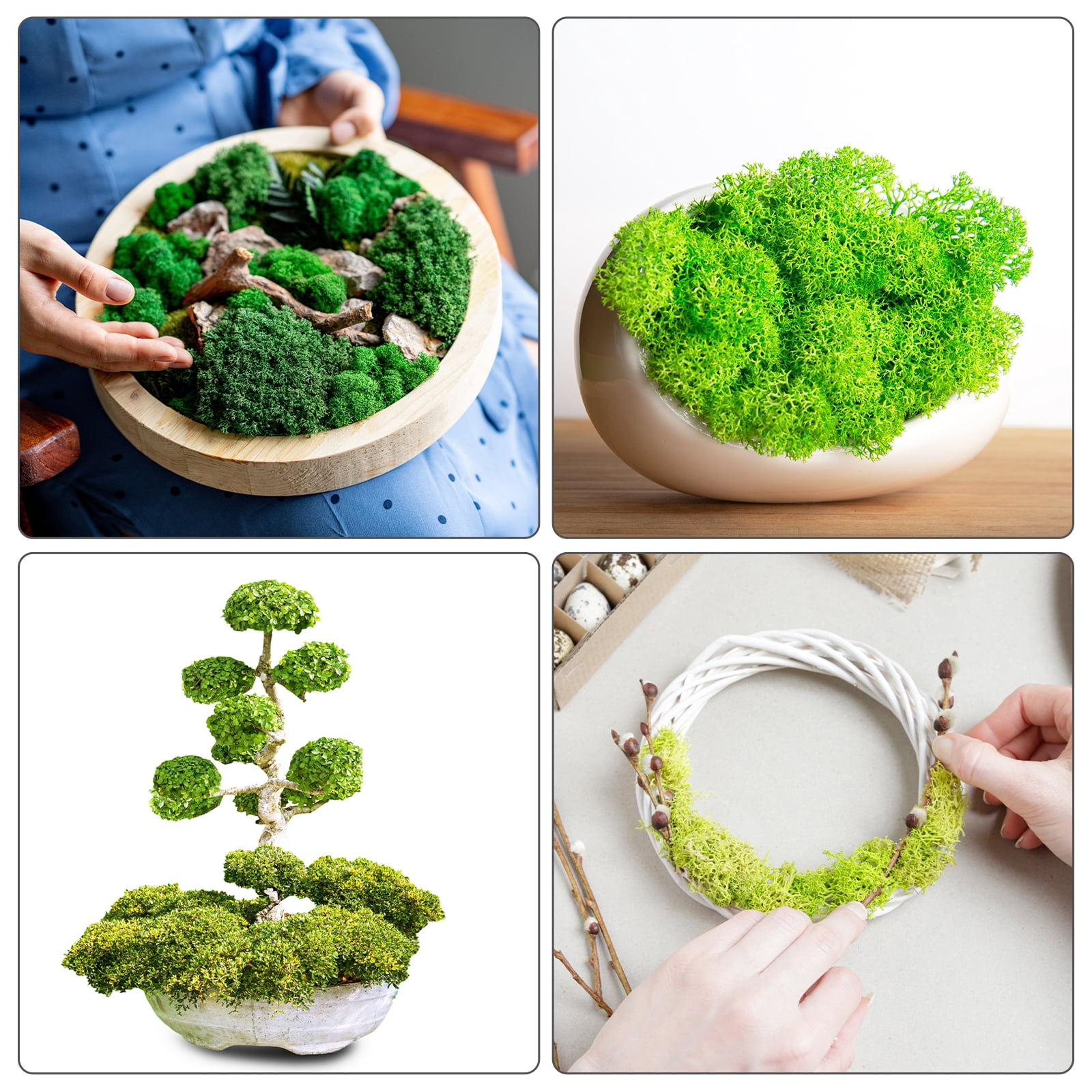 Uxcell Preserved Reindeer Moss 17.6oz Fake Moss for Crafts Artificial Dried Moss for Decoration Terrariums Light Pink