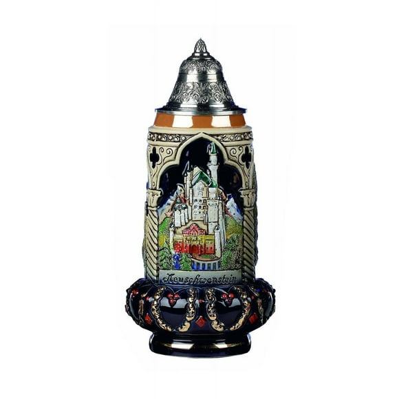 German Beer Stein gracious castle crown stein 0.5 liter tankard, beer mug KI 304 0,5L