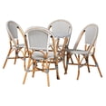 thumbnail image 2 of Baxton Studio Genica Rattan French Provincial Dining Sets, 5-Piece, Brown, 2 of 10