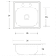 thumbnail image 3 of Fregadero Cocina Empotrar 1 Tina Mini 38x38x14 M10 EB TECNICA linea Mark, 3 of 3