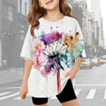 thumbnail image 5 of Girls T Shirts Letter Print Short Sleeve Oversized Leisure Crewneck Basic Tops Casual, 5 of 7