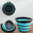 thumbnail image 5 of Folding Bucket Portable Household Collapsible - Outdoor Barbecue Fishing Portable Silicone Small Bucket - Blue, 5 of 7