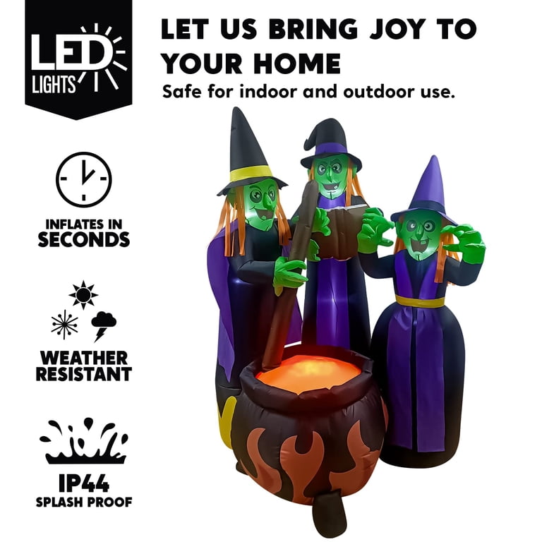 Joyfy 6 ft Halloween Inflatable Outdoor Witches Cauldron Pot  6FT Witches Halloween Blow Up Inflatables with LED Lights Yard Decoration main image 0