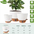 thumbnail image 2 of 8/10/12 Inch Self Watering Pots for Indoor/Outdoor Plants - Large Plastic Planter with Drainage Holes, Water Level Indicator & Deep Reservoir, Modern Decorative Flower Pots (White), 2 of 7