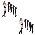 thumbnail image 3 of ZLight 4pair Odorless Knee High Stockings Easy To Wear All Body Shape Suitable Stylish Sports Socks Balck 2Set, 3 of 6