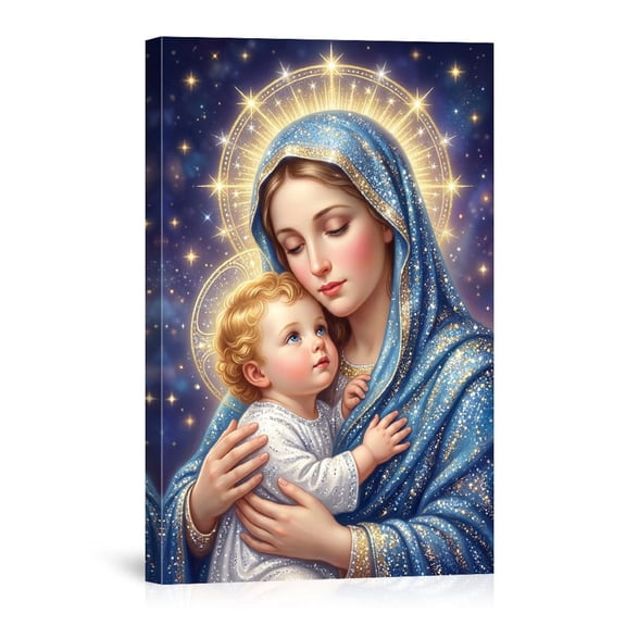 Virgin Mary And Baby Jesus Holy Family Christian Home Religious Art Canvas