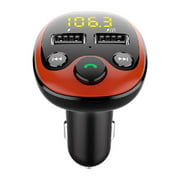 Bluetooth 5.0 FM Transmitter for Car,Ganen FM Transmitter Wireless Bluetooth FM Radio Adapter Music Player FM Transmitter/Car Kit with Hands-Free Calling and 2 USB Ports Charger Support USB Drive