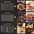 thumbnail image 4 of OSTBA 3 in 1 Panini Grill Press with 3 Removable Plates, Breakfast Sandwich Maker, Electric Griddle Panini Press, Belgian Waffle Maker for Sandwiches, Waffles, Steak, Black, 4 of 8
