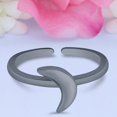 thumbnail image 2 of 7.5mm - Crescent Moon Toe Band Ring 925 Sterling Silver Thin Adjustable Stylish Rings for Women, 2 of 5