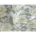 thumbnail image 3 of Ambesonne Floral Quilted Coverlet 3 Pcs, Flowers with Spring Leaves, King Size, Slate Brown and Pale Green, 3 of 4