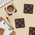 thumbnail image 6 of Multi-Shape Mdf Cork Coaster 4 Pieces Of Anti-Slip, Anti-Wear And Anti-Fouling 3.9in Easy To Clean And Stable Structure Argyle Plaid Darkorange_1 Square, 6 of 7