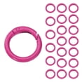 thumbnail image 1 of Uxcell 24 Pcs Anneaux Toriques à Ressort, 0.6 Pouce Clip Rond Petits Anneaux Métalliques Soudés Multi-Usages, Rouge Rose, 1 of 6