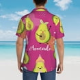thumbnail image 6 of Fotbe Pink Green Avocado Hawaiian Shirt For Men Unisex Summer Beach Casual Short Sleeve Cotton Linen Button Down Shirts-Large, 6 of 9