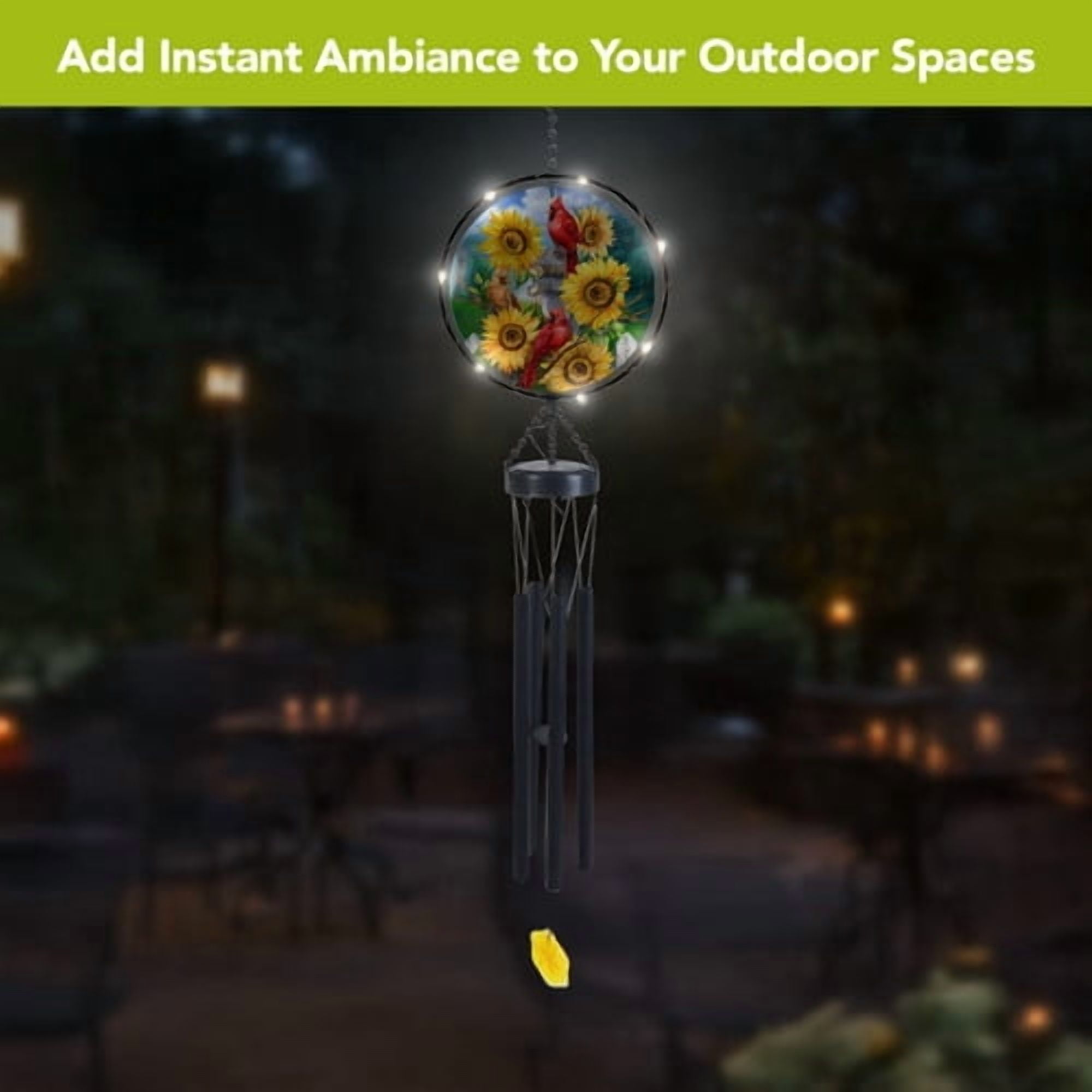 Briarwood Lane Cardinals and Sunflowers Illuminated Wind Chime