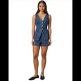 thumbnail image 2 of Conjunto de Dos Piezas de Mezclilla para Mujer, Informal, Sin Mangas, con Cuello en V, Chaleco Vaquero y Pantalones Cortos de Cintura Alta, Conjunto Deportivo Azul XL, 2 of 10