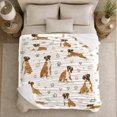 thumbnail image 5 of Playful Boxer Dogs Pumpkins, Playful Pet Portrait Pattern, Warm Flannel Blanket for Living Room and Bedroom with Detailed Artwork, Dog Lovers Just Because Gift, Pet Lover Home Decor, 5 of 7
