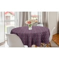 thumbnail image 1 of Botanical Round Tablecloth, Print of Colorful Floral Repeating Botany with Leaves in Ethnic Style, Circle Table Cloth Cover for Dining Room Kitchen Decor, 60", Eggplant Multicolor, by Ambesonne, 1 of 1