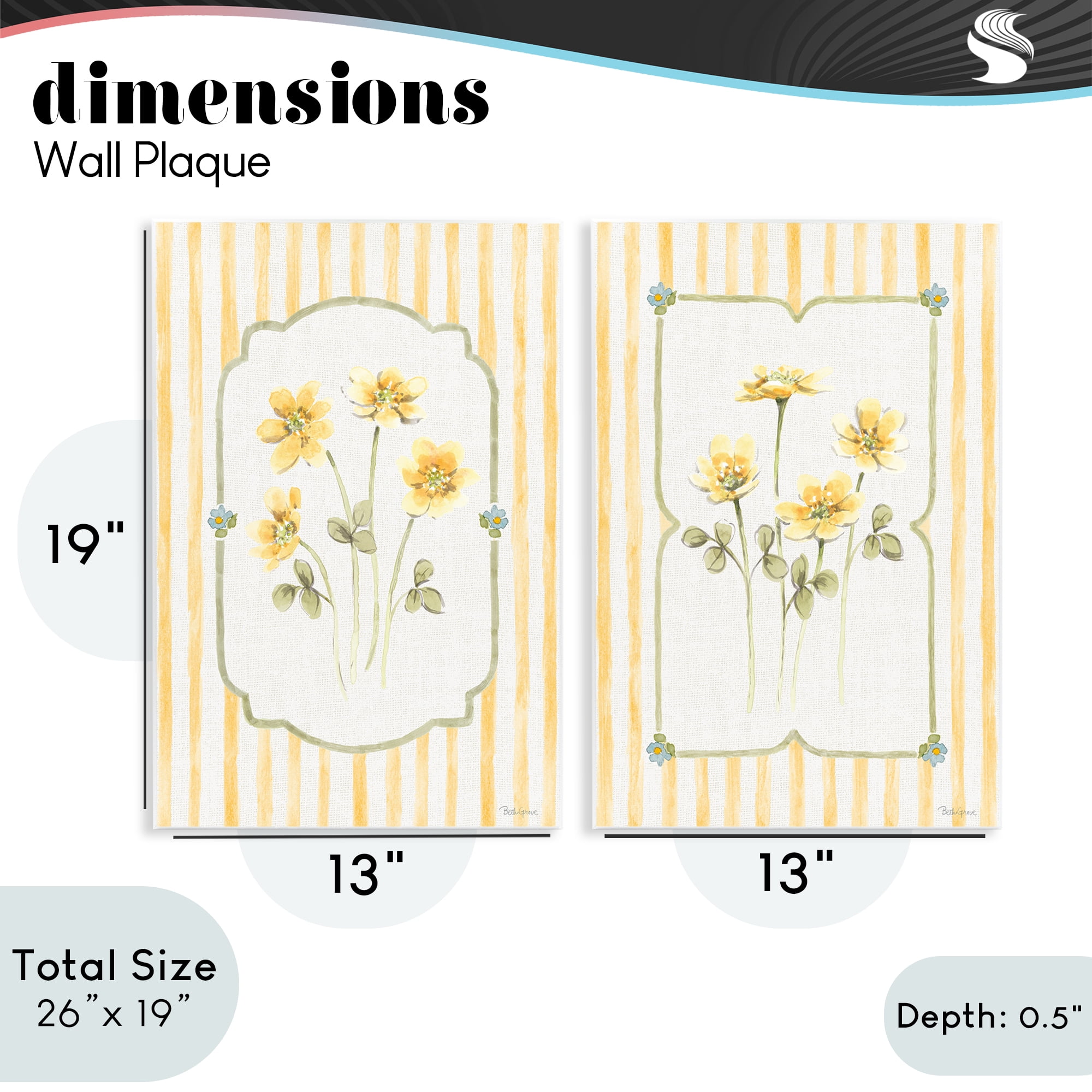 Stupell Industries Sweet Honey Blooms 2 Piece Wall Plaque Art Set, design by Beth Grove