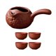 thumbnail image 5 of Tetera de cerámica perfecl con juego de tazas para hervir agua caliente Tetera tradicional china con mango antiescaldaduras para senderismo Hotel y Picnic rojo con palabra Tetera, 5 of 8