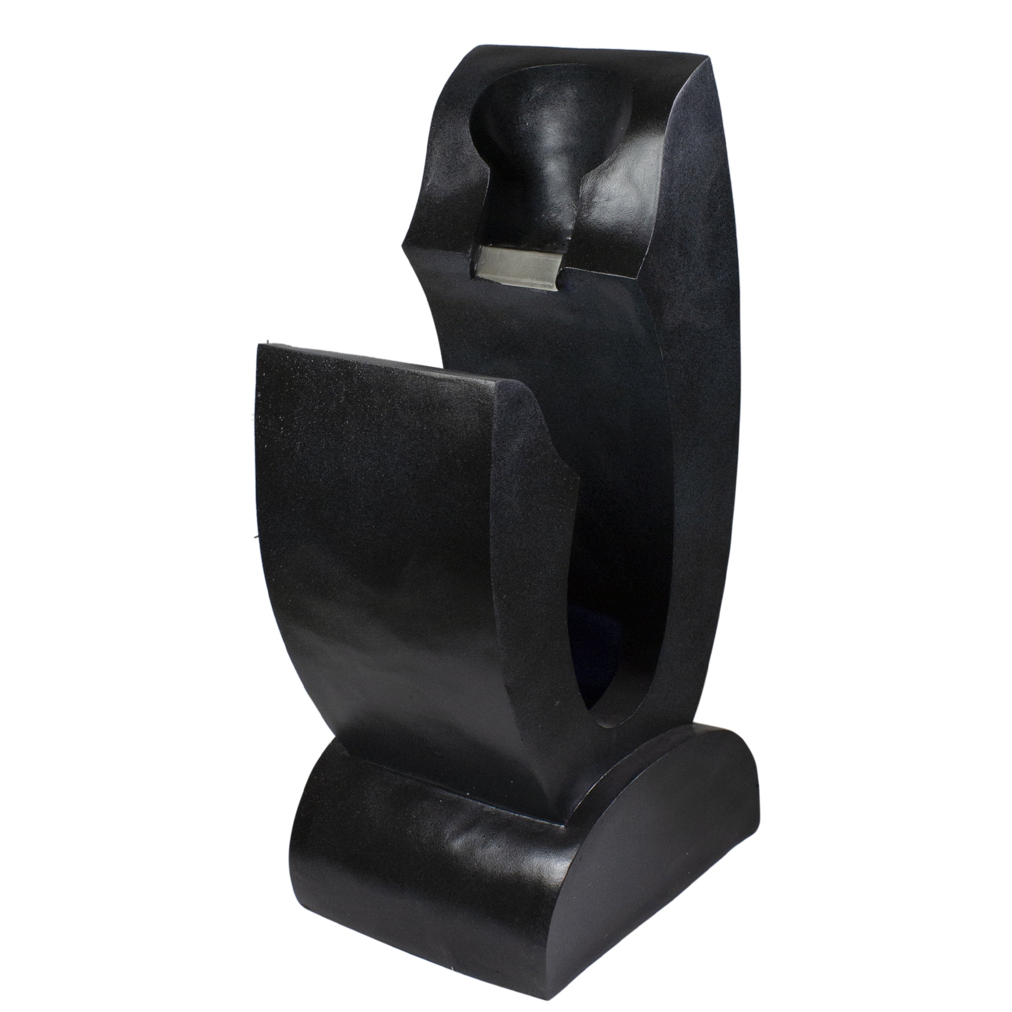 Northlight Lighted Modern Outdoor Garden Water Fountain -31.5" - Black and Blue