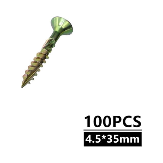 Smooth And Beautiful 100Pcs Wood Screws T25 Torx Flat Head Countersunk 4.5×35mm