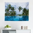 thumbnail image 1 of Landscape Tapestry, Landscape with Swimming Pool and Distant Island Tropic Exotic Hawaiian Theme, Fabric Wall Hanging Decor for Bedroom Living Room Dorm, 2 Sizes, Turquoise Green, by Ambesonne, 1 of 1