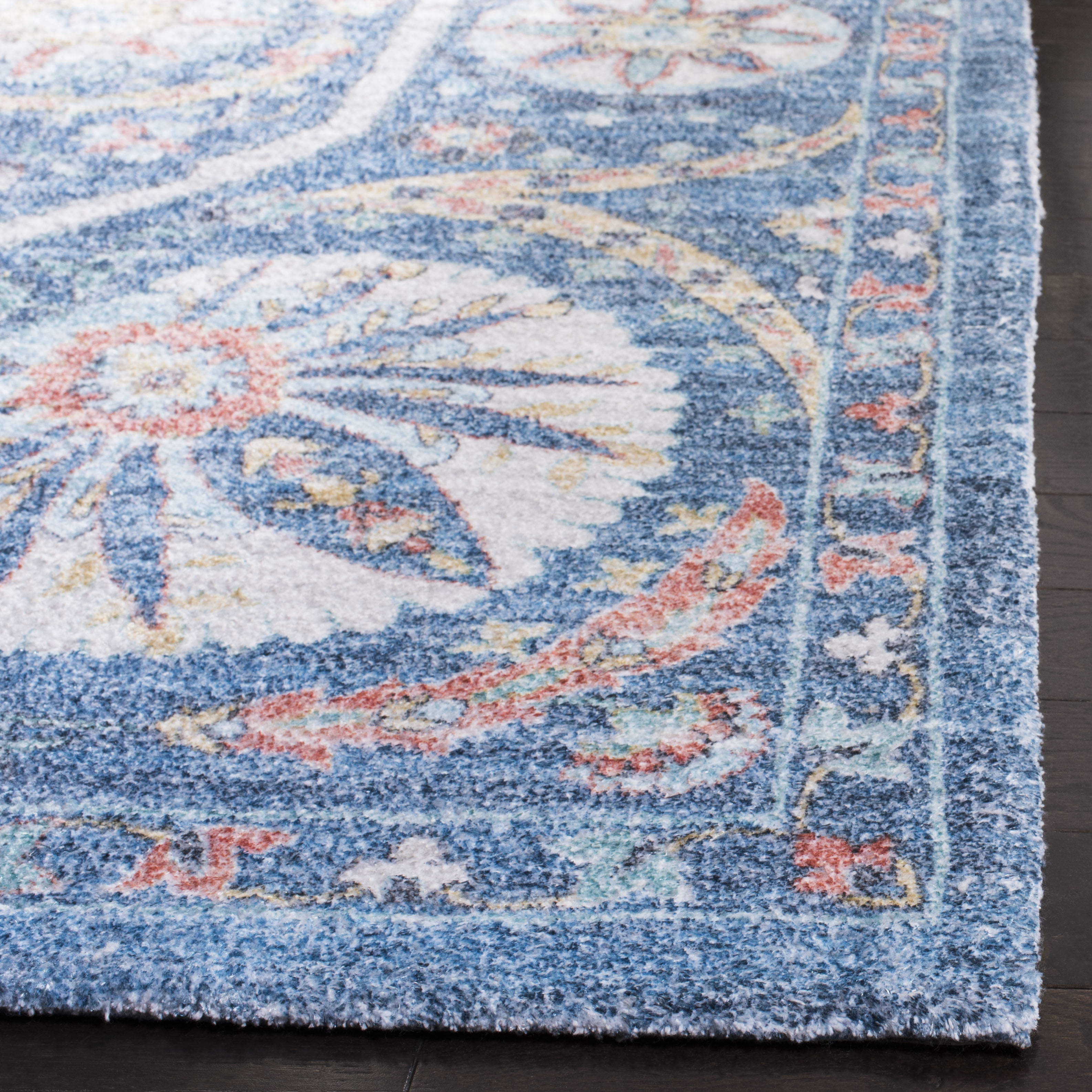 SAFAVIEH Saffron Jaslyn Bordered Oriental Area Rug, Blue/Cream, 5' x 8'