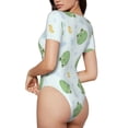 thumbnail image 2 of Saiise Pyjama à Motif Grenouilles Kawaii pour Femmes, Manches Courtes, Col Rond, Justaucorps Extensible avec Fermeture à Pression-Petit, 2 of 7