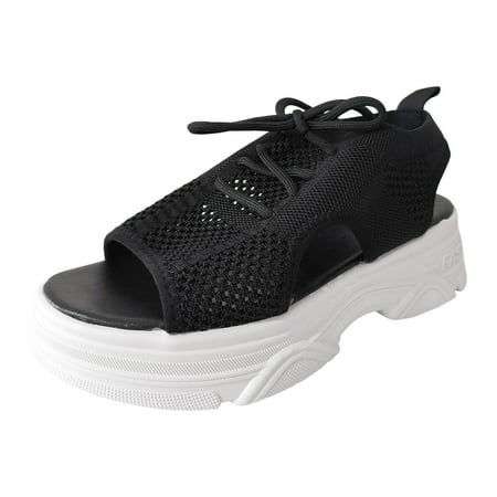 

Youmylove Women Mesh Slip On Sport Hollow Casual Open Toe Flat Soft Bottom Breathable Shoes Sandals Summer Comfy Daily Simple Walking Footwears