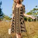 thumbnail image 4 of Vestido de manga corta con estampado tribal de barro africano, vestidos de noche para mujer, ropa de mujer, vestido para mujer ., 4 of 7