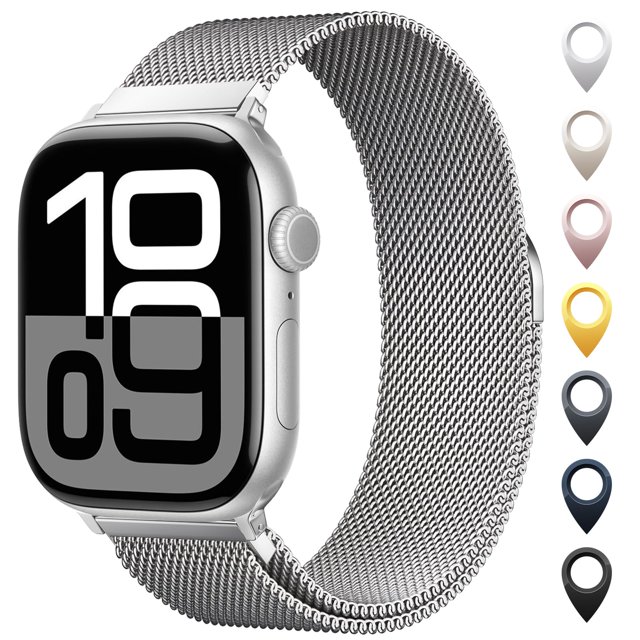 Correa de reloj OULUOQI de malla de acero inoxidable Apple 38-49 mm
