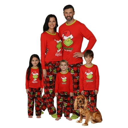 Dr. Seuss Family Pajama Grinch Costume Adult and Kid Sleepwear, Mom, Size: Small