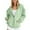 Mint Green, variant on Aloohaidyvio 2024 Summer Plus Size,Ladies Jacket Casual Color Zip Hood Long Sleeve Pocket Blouse