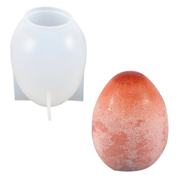 2 pc Egg DIY Silicone Fondant Molds Resin Casting Molds For UV Resin White 90x68mm Silicone