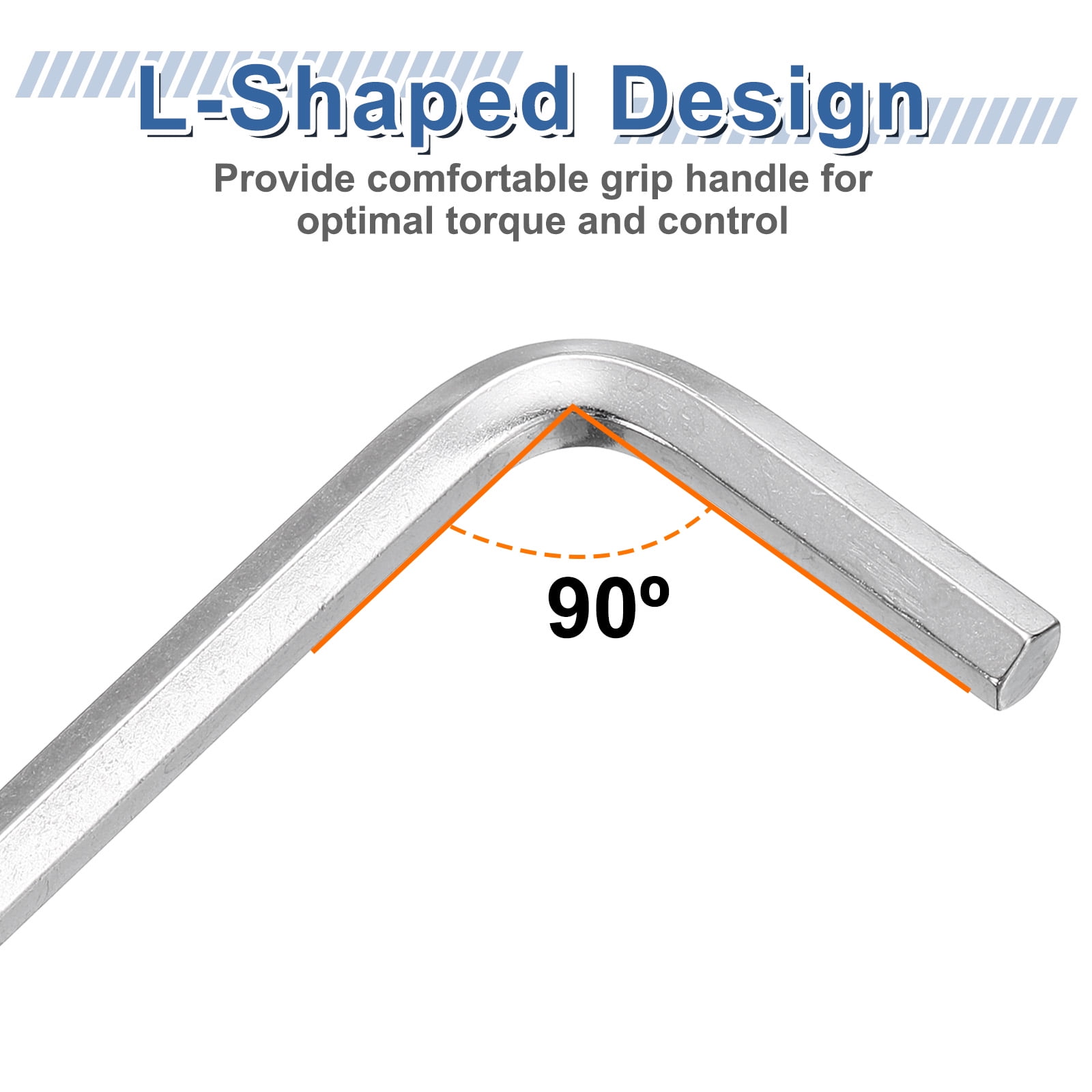 Uxcell 5pcs Hex Key Wrench 3/8" 45# Carbon Steel L-Shape Hexagon SAE Wrenches Repairing Tool for Home DIY Bike Motorcycle Repair, Silver Tone