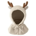 thumbnail image 4 of SUXIAN Christmas Baby Knit Hat Scarf and Shawl Winter Warm Cap for Boys and Girls Soft Yarn with Neck Cover for Cold Weather Toddler Boy Winter Hat Beige 0-24 Months, 4 of 4