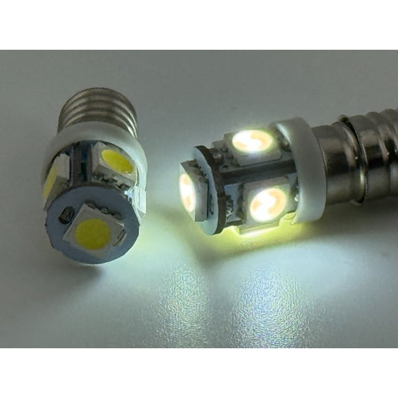 Rebaydo 2pcs E10 LED Bulb 6 Volt AC or DC Map Dome Trunk Accessory Light (Color:White 6000K;)
