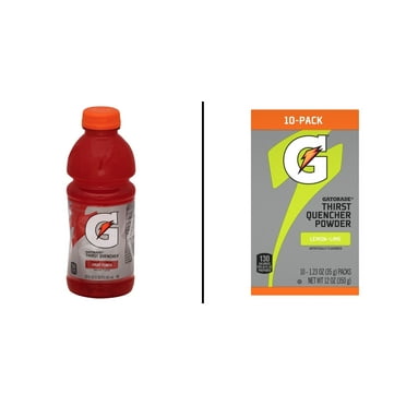 Gatorade Fruit Punch 20 oz & Lemon-Lime Powder Packets 10 ct 12 oz