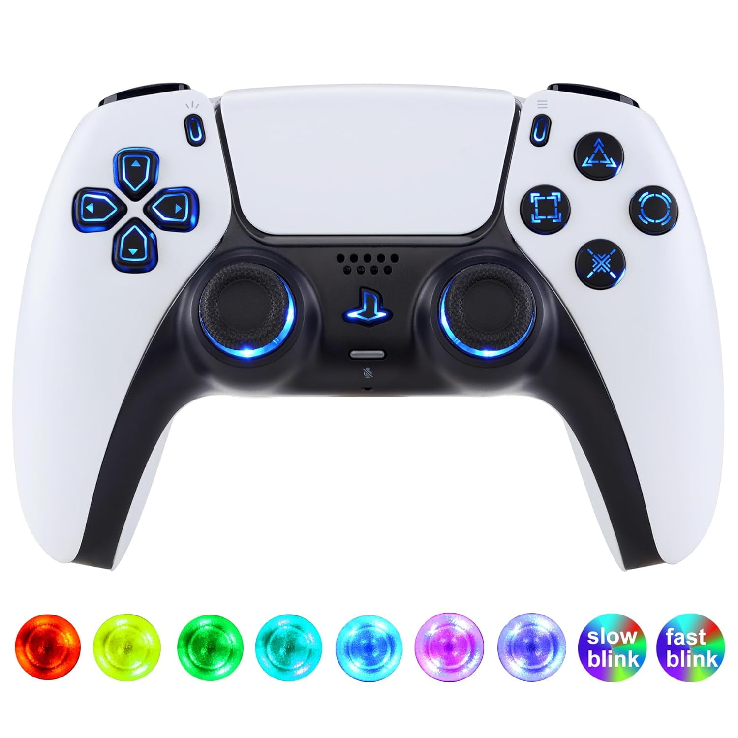 eXtremeRate Colorful Controller Dpad Thumbsticks Black Buttons DTF for ps5 Controller BDM-030/040