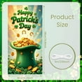 thumbnail image 2 of Green Hat St. Patrick's Day Banner Shamrock Pattern Clover Backdrop Orange Green Bow Tie Theme Background for St. Patrick's Day Party Irish Festival Celebration Photo Shoot, 2 of 9