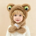thumbnail image 6 of Nmnitkp Knit Hats Winter Fleece Lining Skiing Winter Caps for Boys and Girls Cute Animal Character with Warm Ear Flap 6 months -2 Years Khaki, 6 of 6