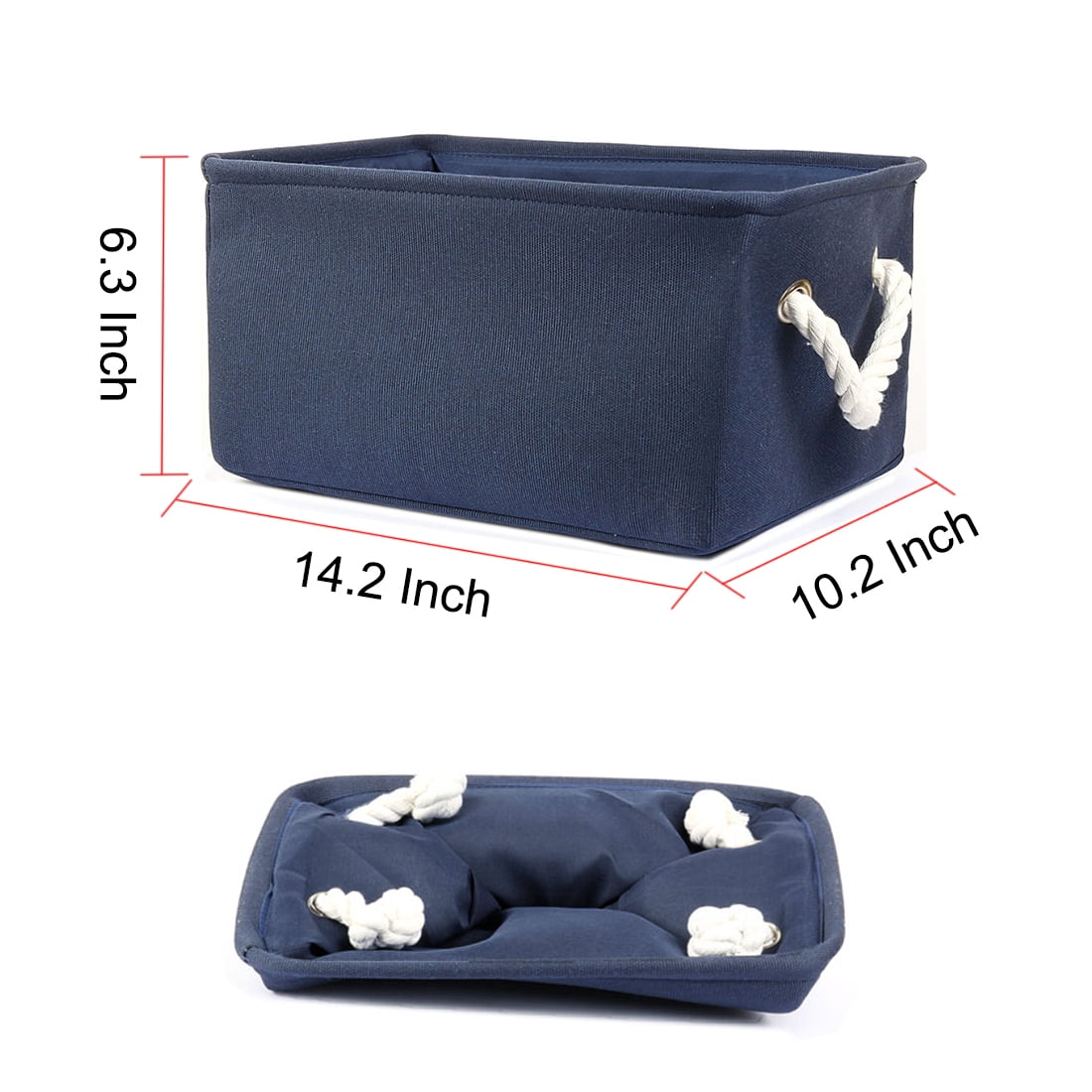 Collapsible Fabric Storage Bins Basket Towels Storage Container Dark Blue M