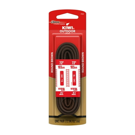 KIWI Outdoor Round Laces Brown 72" 2 pairs