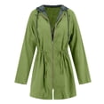 thumbnail image 4 of BLVB Trench Coat for Women 2024 Lightweight Windbreaker Color Block Full Zip Hooded Jackets Outwear Drawstring Waist, 4 of 7