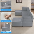 thumbnail image 3 of Puremind Modular Sectional Sofa with Movable Ottoman, Convertible U Shaped Couch, Linen 6 Seater Free Combination Sleeper Sofa for Living Room, Light Grey, 3 of 7