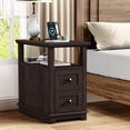 thumbnail image 5 of PLAMLE End Table for Living Room with 2 Drawers Farmhouse Narrow Sofa Side Table For Small Spaces Wooden Nightstand with Storage for Bedroom, Dorm, Office, 5 of 8